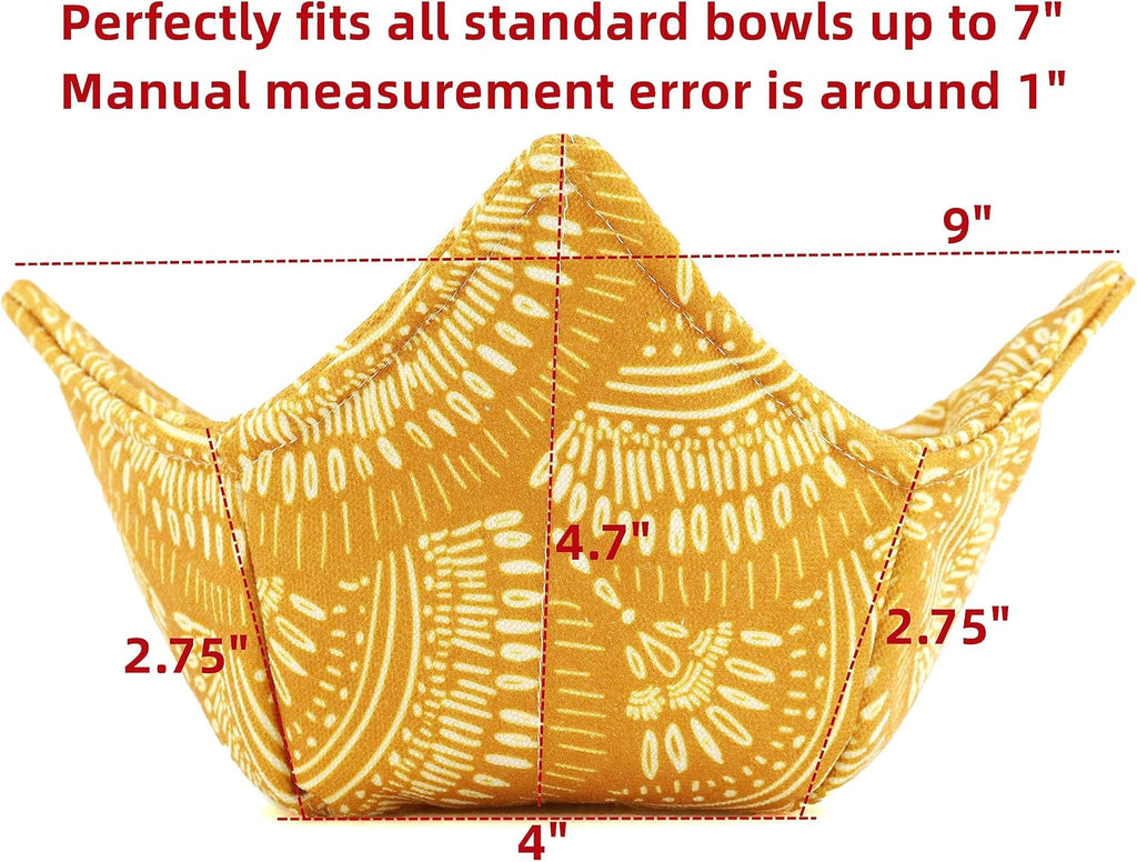 Cotton Microwavable Bowl Cozy, Microwave-Safe Hot Bowl Holders, Soup Bowl Cozy Bowl Hot Pads (A)