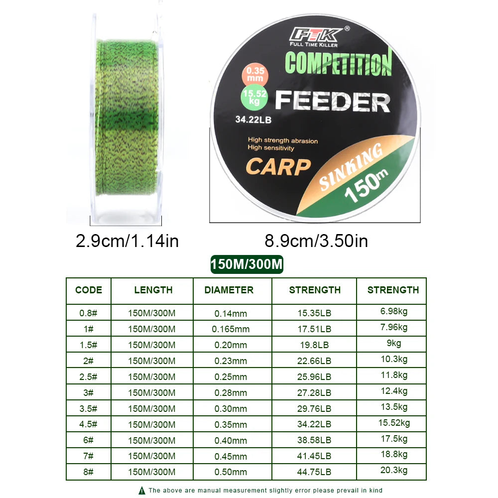 3D Invisible Carp Fishing Line Nylon150M/300M Super Strong Monofilament Fluorocarbon Tensile Spot Line for Pesca