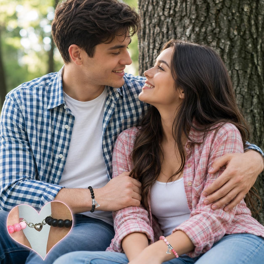 Matching Heart Magnetic Bracelets - Valentine'S Day Gifts for Couple, Boyfriend, Girlfriend, Husband, Wife, Lovers (5096)