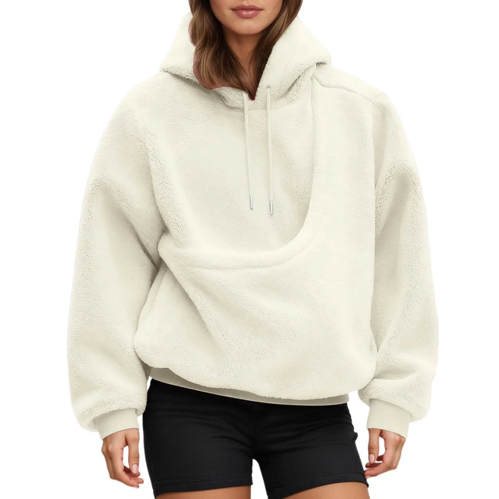 Pocket Style Pet in Plush Loose Fitting Hooded Sweatshirt for Men a Nd Women New Fashion Solid Color Comforatble Hoodie 2025