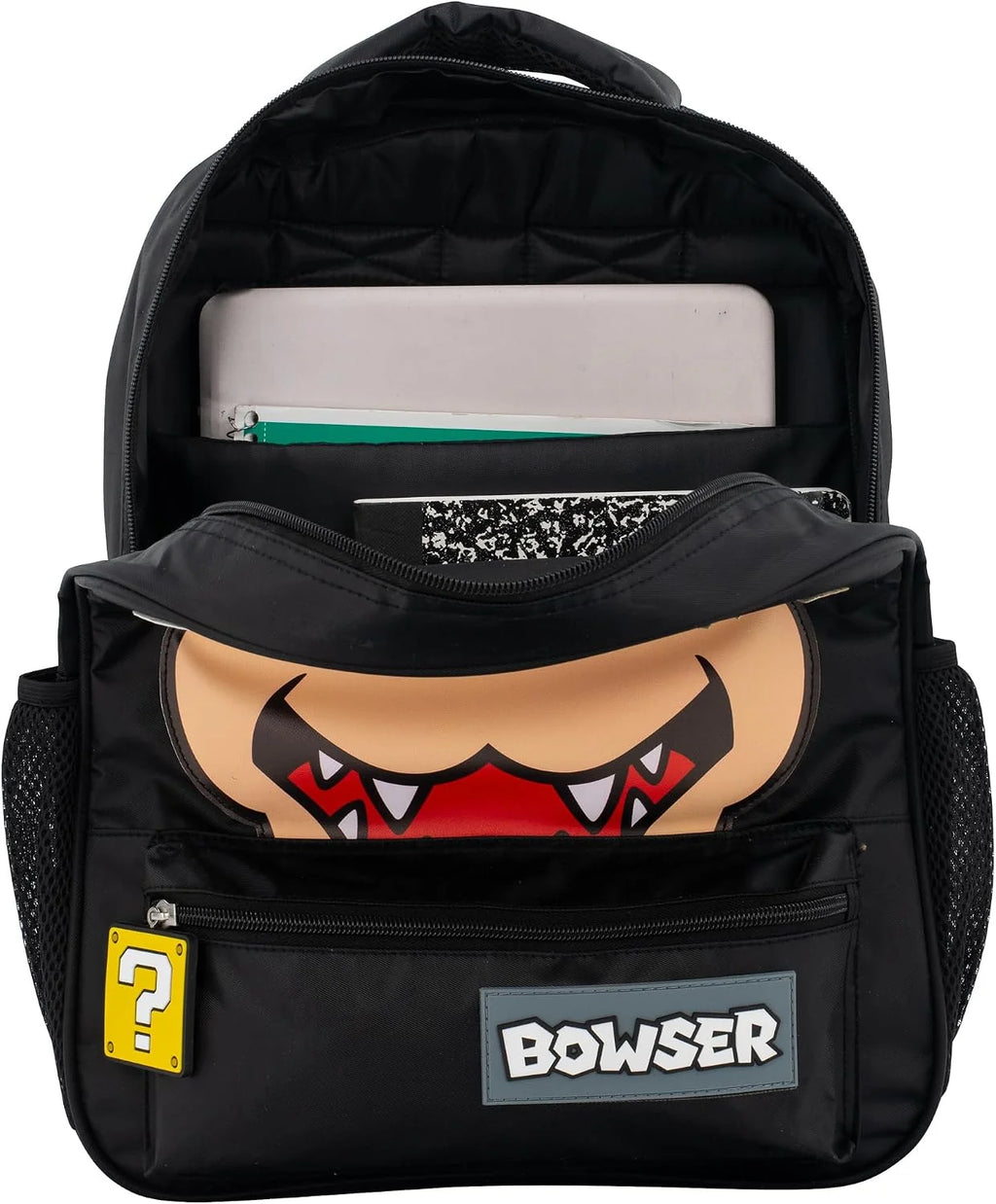 AI Accessory Innovations Super Mario Bowser 16" Backpack, Nylon Twill School Bag for Boys & Girls, Black