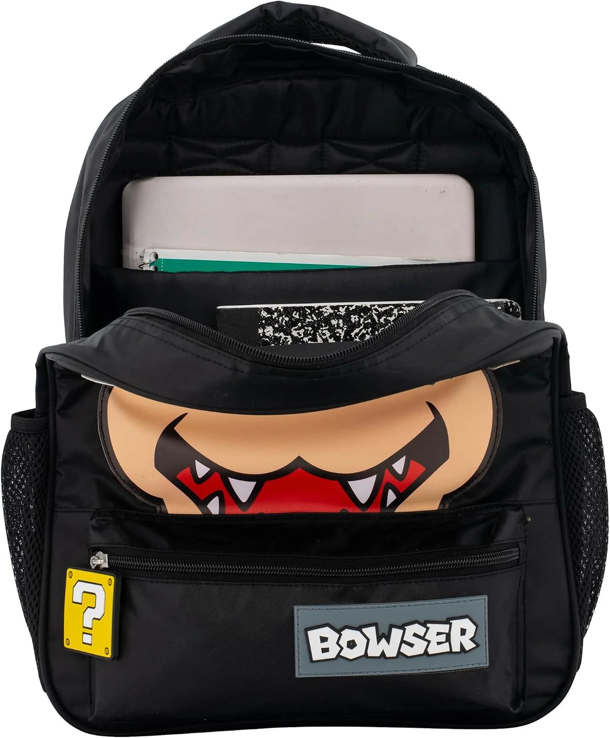 AI Accessory Innovations Super Mario Bowser 16" Backpack, Nylon Twill School Bag for Boys & Girls, Black