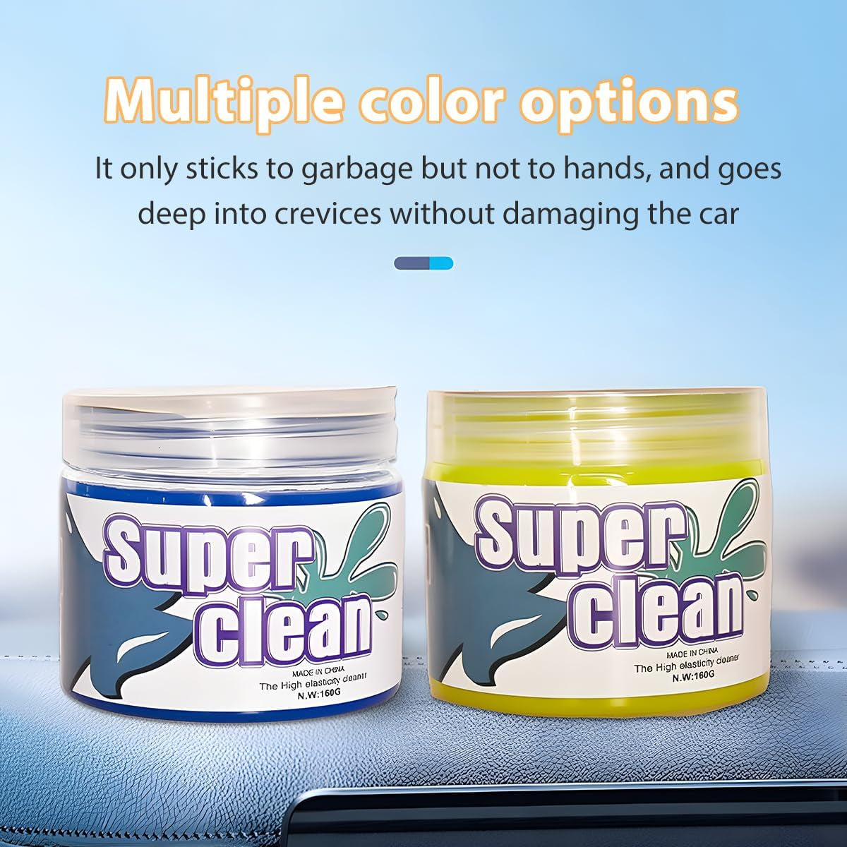 Car Cleaning Gel, Reusable Vehicle Air Vent Crevice Detailing Putty, Automotive Interior Detail Slime Cleaner Removal Tool Kit Accessories, Universal for SUV, Sedan, Truck (Blue)
