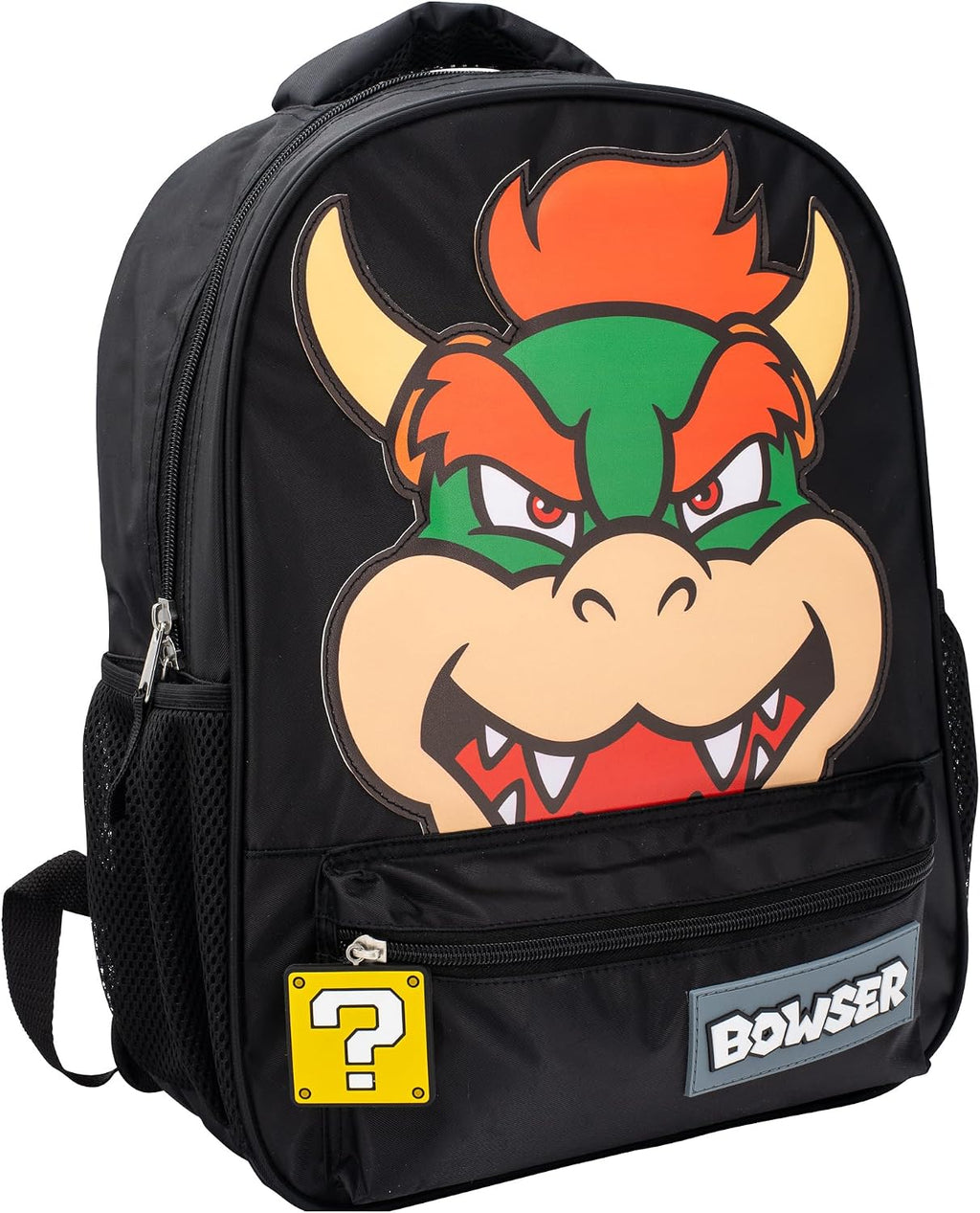 AI Accessory Innovations Super Mario Bowser 16" Backpack, Nylon Twill School Bag for Boys & Girls, Black