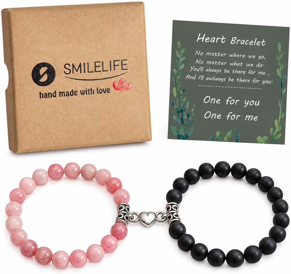 Matching Heart Magnetic Bracelets - Valentine'S Day Gifts for Couple, Boyfriend, Girlfriend, Husband, Wife, Lovers (5096)
