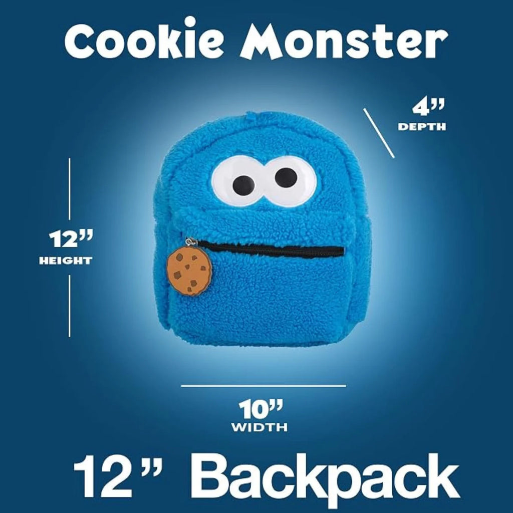 Sesame Street Elmo & Cookie Monster Mini Backpacks for Toddlers, Kids, School & Travel